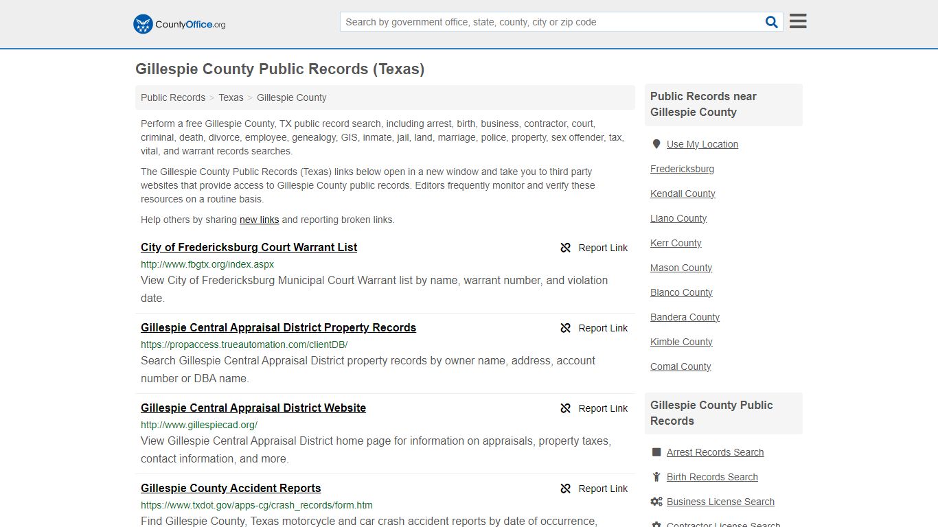 Public Records - Gillespie County, TX (Business, Criminal, GIS ...